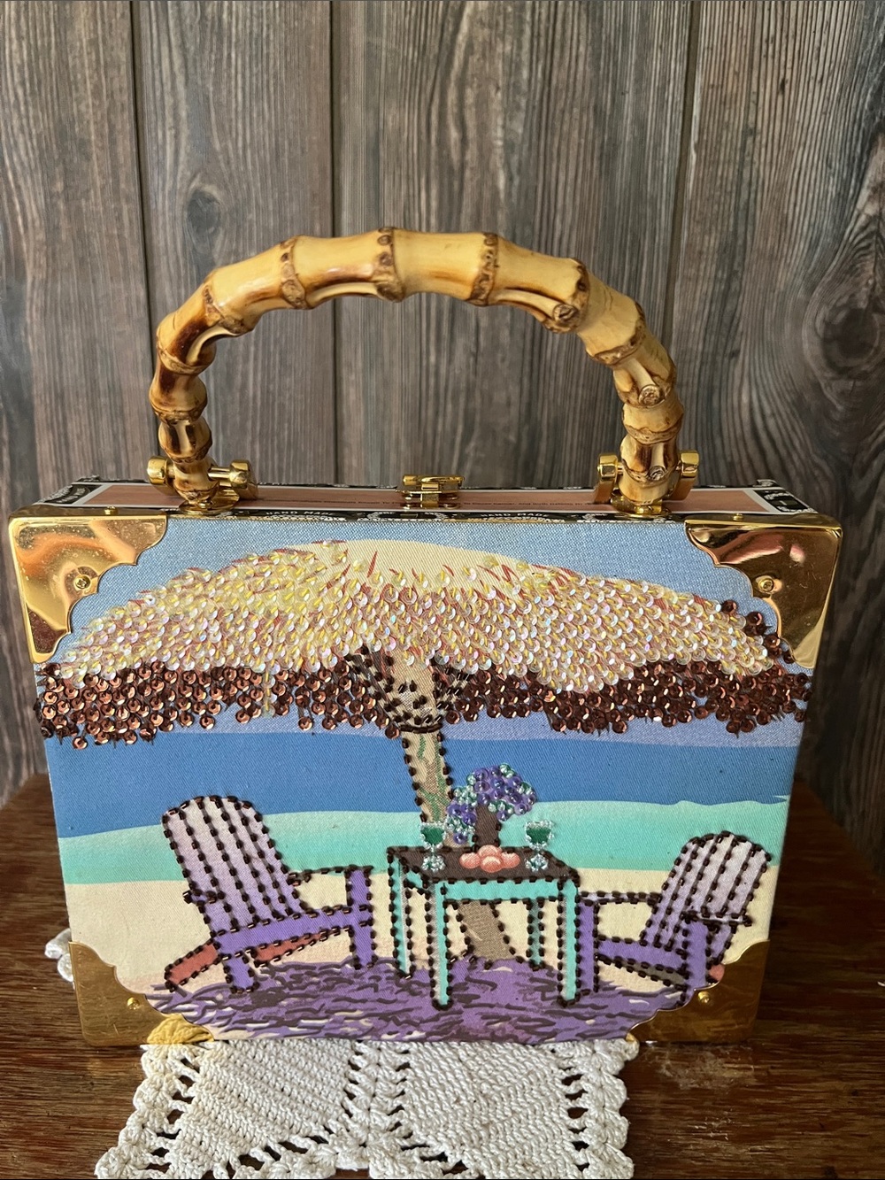 Handbag made out of imported vintage cigar box